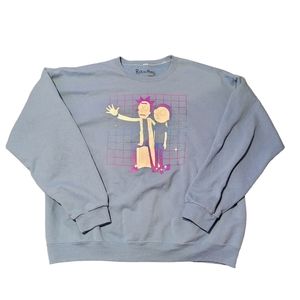 Rick And Morty Blue Crew Neck Sweater Size 1X